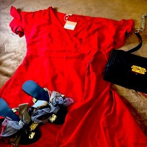 Summer time red mini dress by:le’Rumi